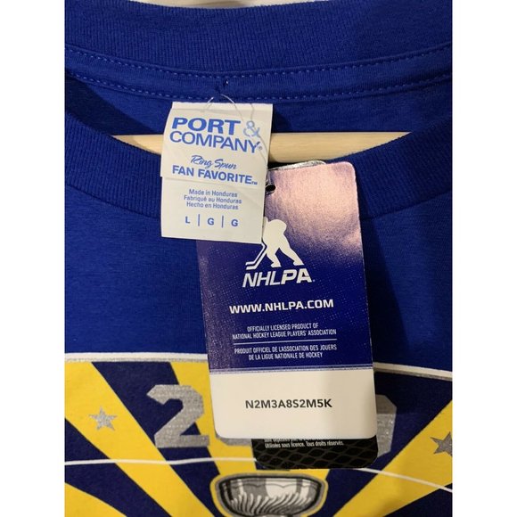 New‎ St. Louis Blues SZ L Port & Company Stanley Cup Champions 2019  NHL T-Shirt - Picture 2 of 8